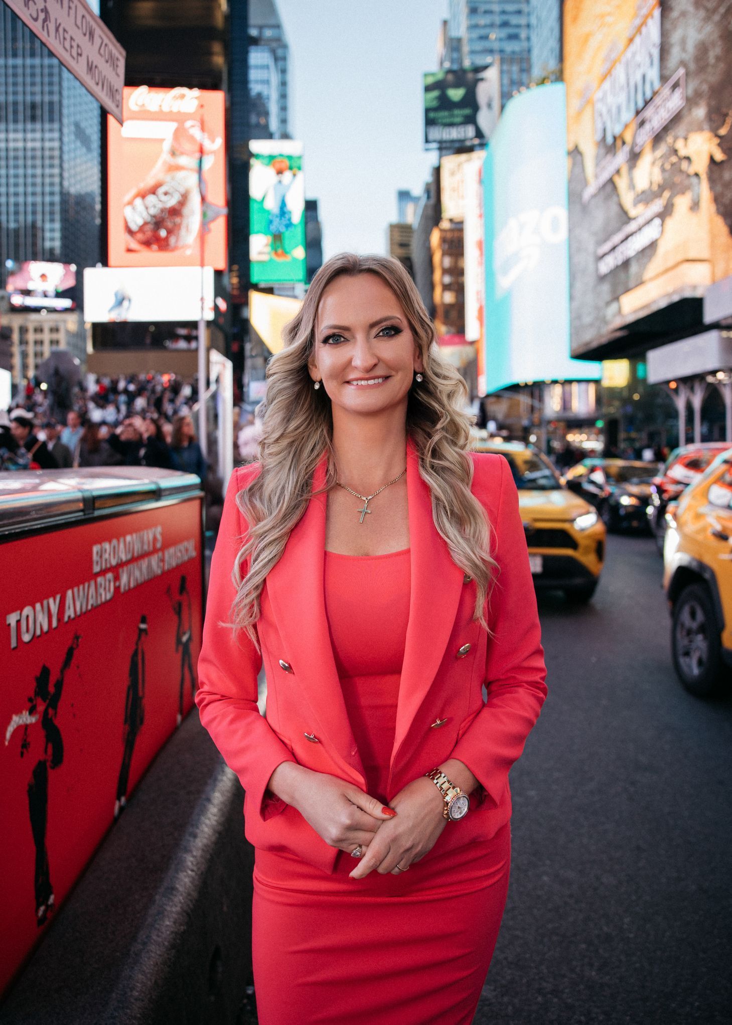 Marta Anna Schmidt in New York auf dme Times Square