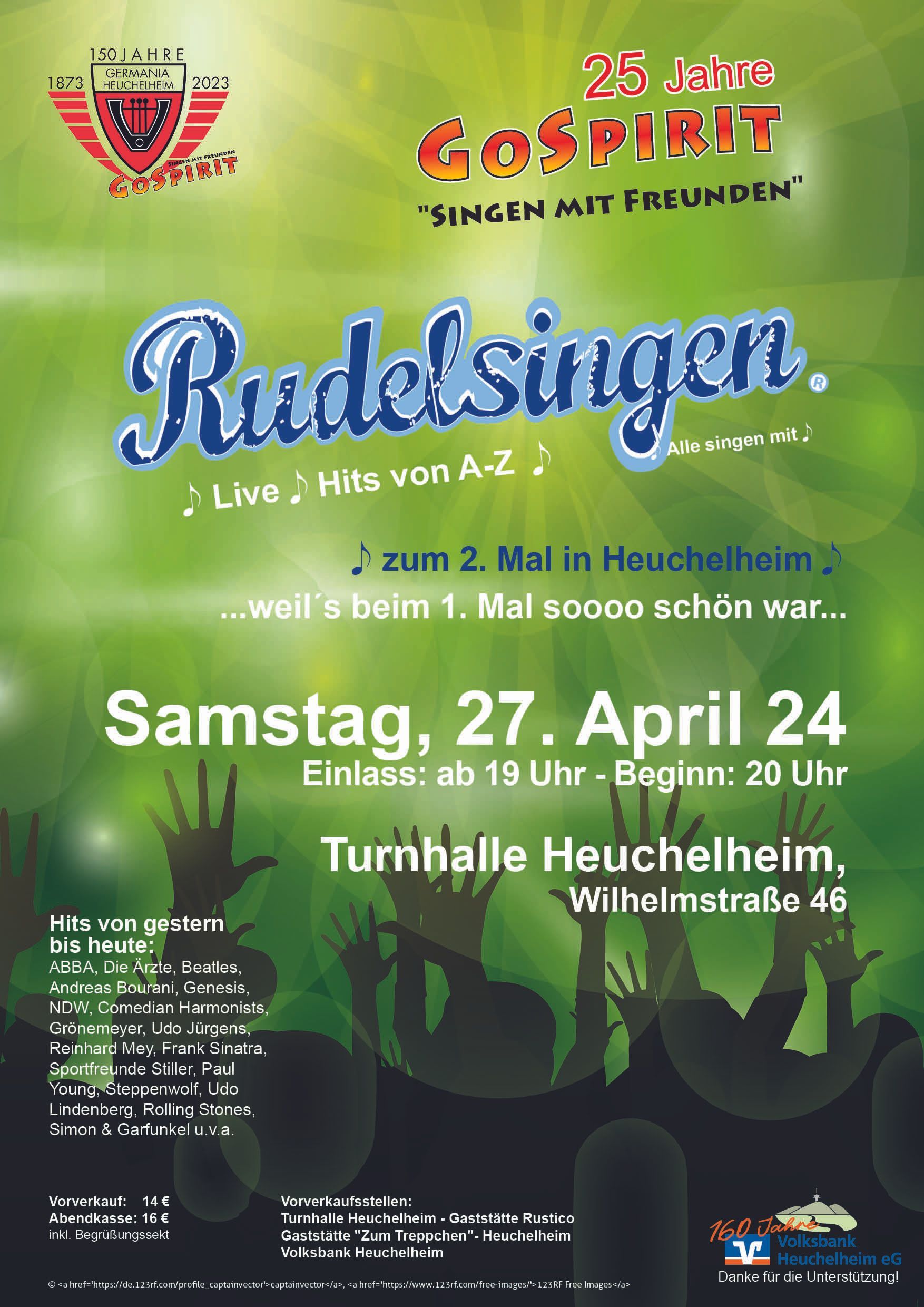 Singen mit Freunden! Rudelsingen, Samstag 27.April 2024