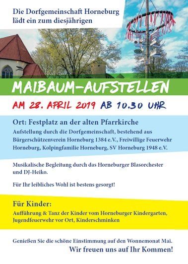 Maibaumaufstellung der Dorfgemeinschaft 2019 Maibaumaufstellung der Dorfgemeinschaft 2019