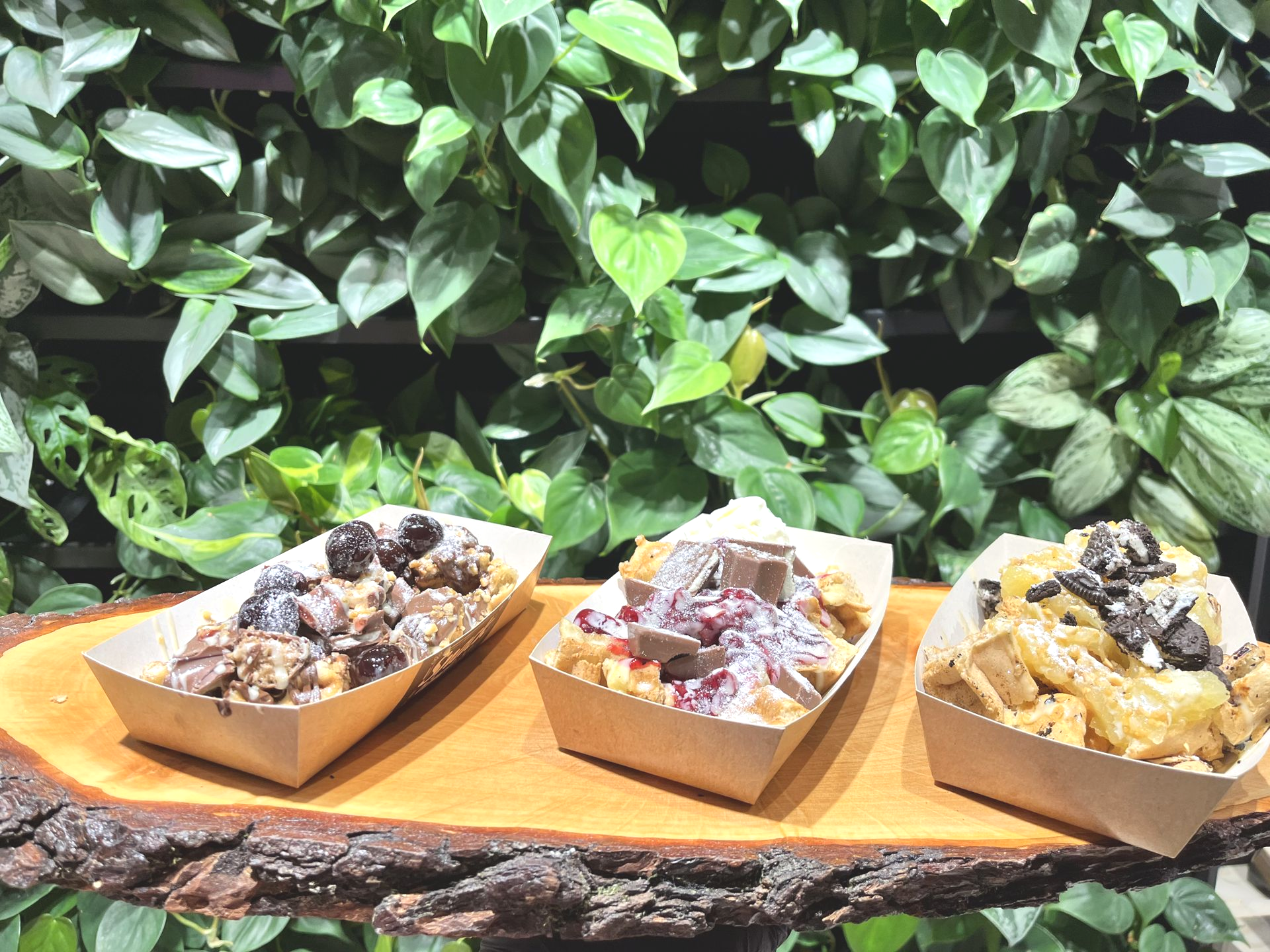 Eine Auswahl unser liebevoll angerichteten belgischen Waffeln bei einer Roadshow