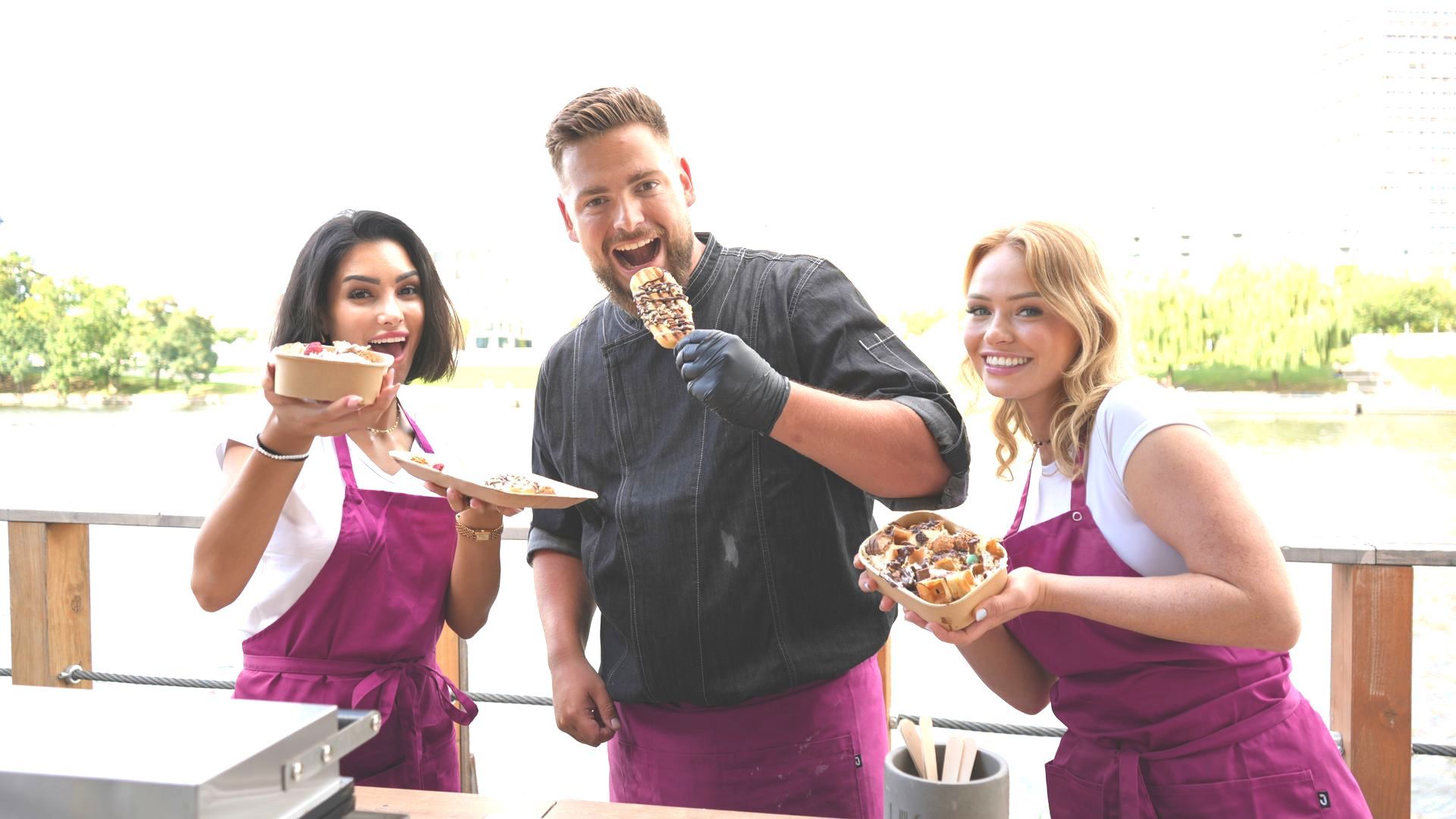 Spaß und Freude beim Waffel-Catering