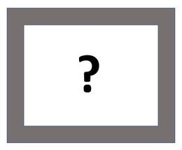 Ein Quadrat mit einem Fragezeichen in der Mitte