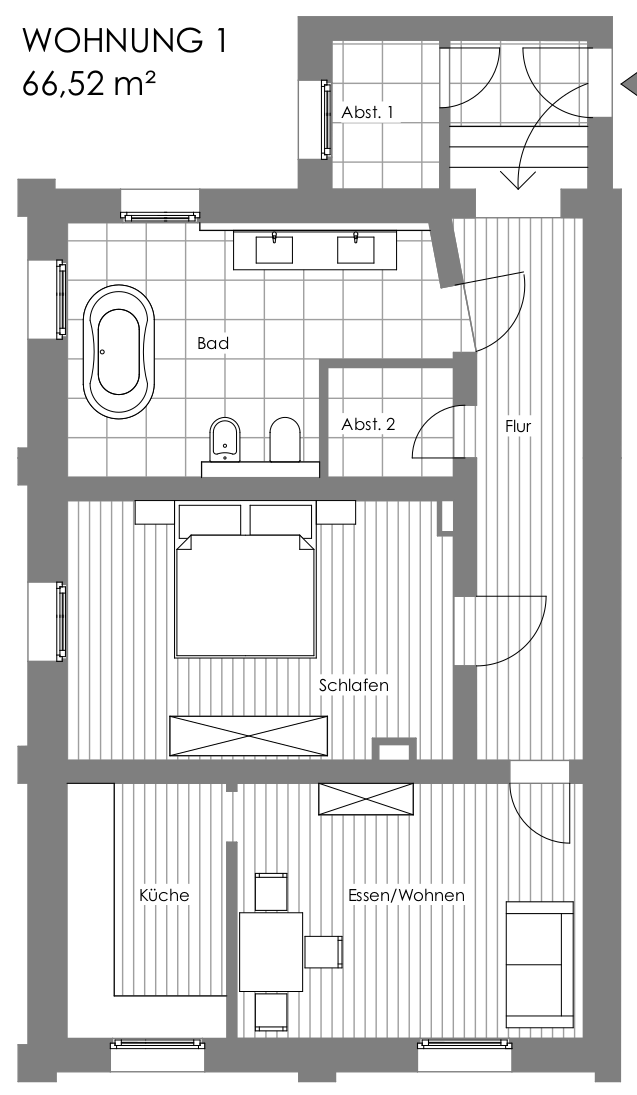selektierte Wohnung