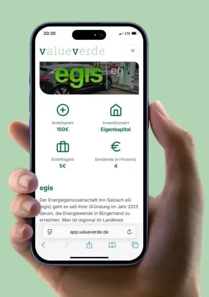 ValueVerde Dashboard Ansicht