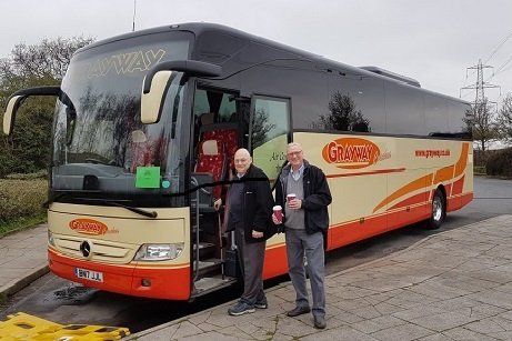 Retirement Planning Workshop John and a friend on a coach trip