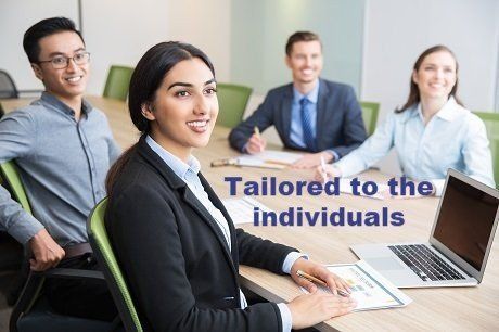 Outplacement workshops tailored to the attendees needs Group trainging session