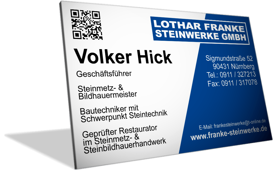 Visitenkarte Volker Hick Visitenkarte Volker Hick