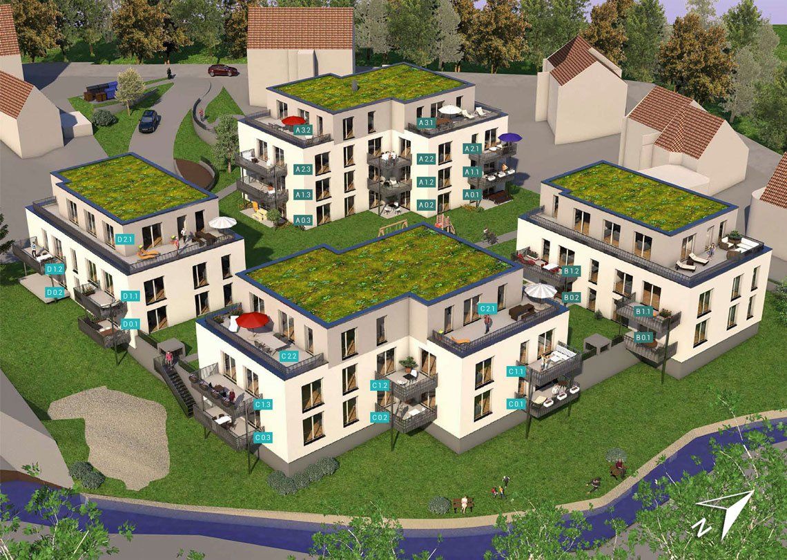 Granit-Treppenhäuser für Wohnbauprojekt: Schnackenhof Karree in Röthenbach a. d. Peg.