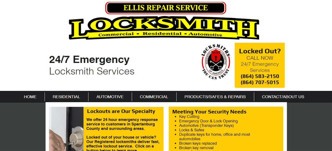 Ellis Repair Services website design by JMB Designs LLC