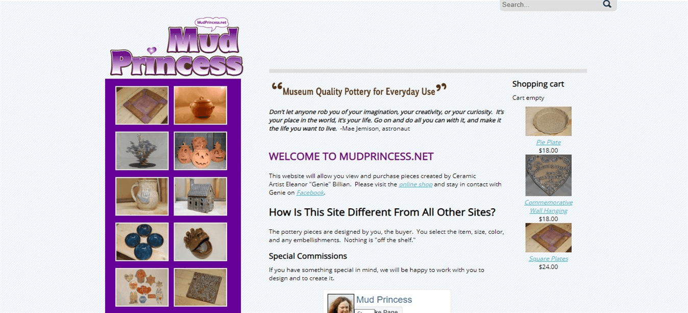 Mud Princess eCommerce site by JMB Designs LLC