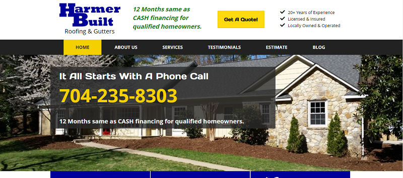 Harmer Built, LLC website design by JMB Designs, LLC