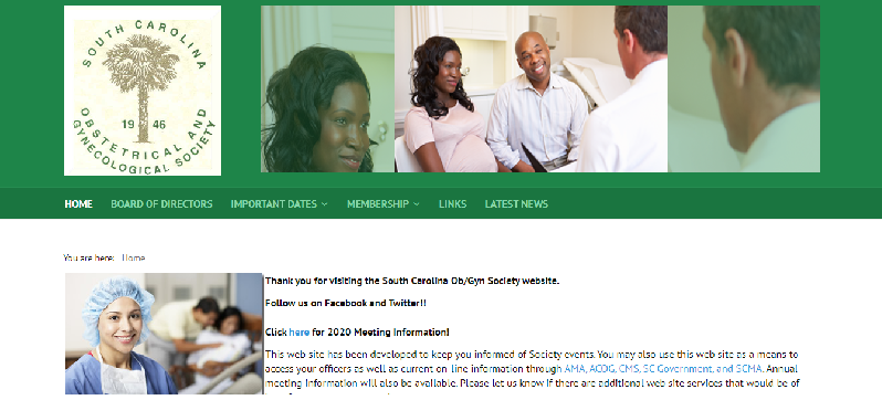 South Carolina Ob/Gyn Society website design by JMB Designs LLC