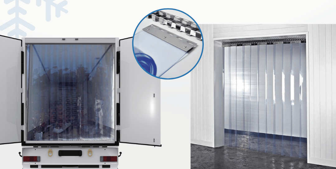 Cortina de lamas en un camion de trasporte de carga