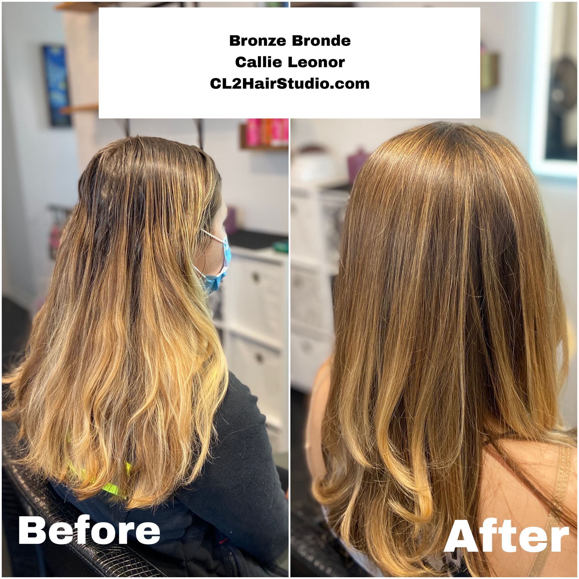 CL2 Hair Studio Hair Color Service Before & After Callie Leonor