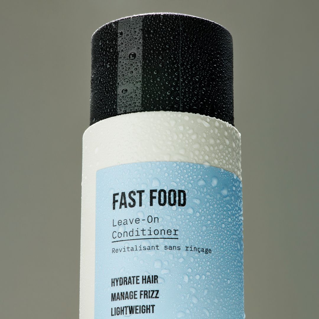 Great as a frizz minimizer on dry hair Callie Leonor recommends AG Care Fast Food Leave-in Conditioner. Superior moisturizer with no weight or heavy feel