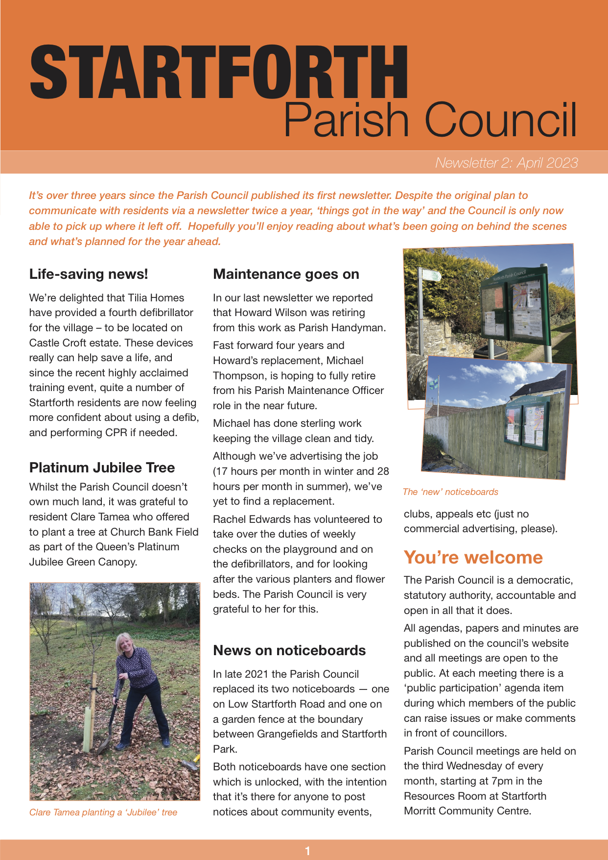 Cover of newsletter April 2023