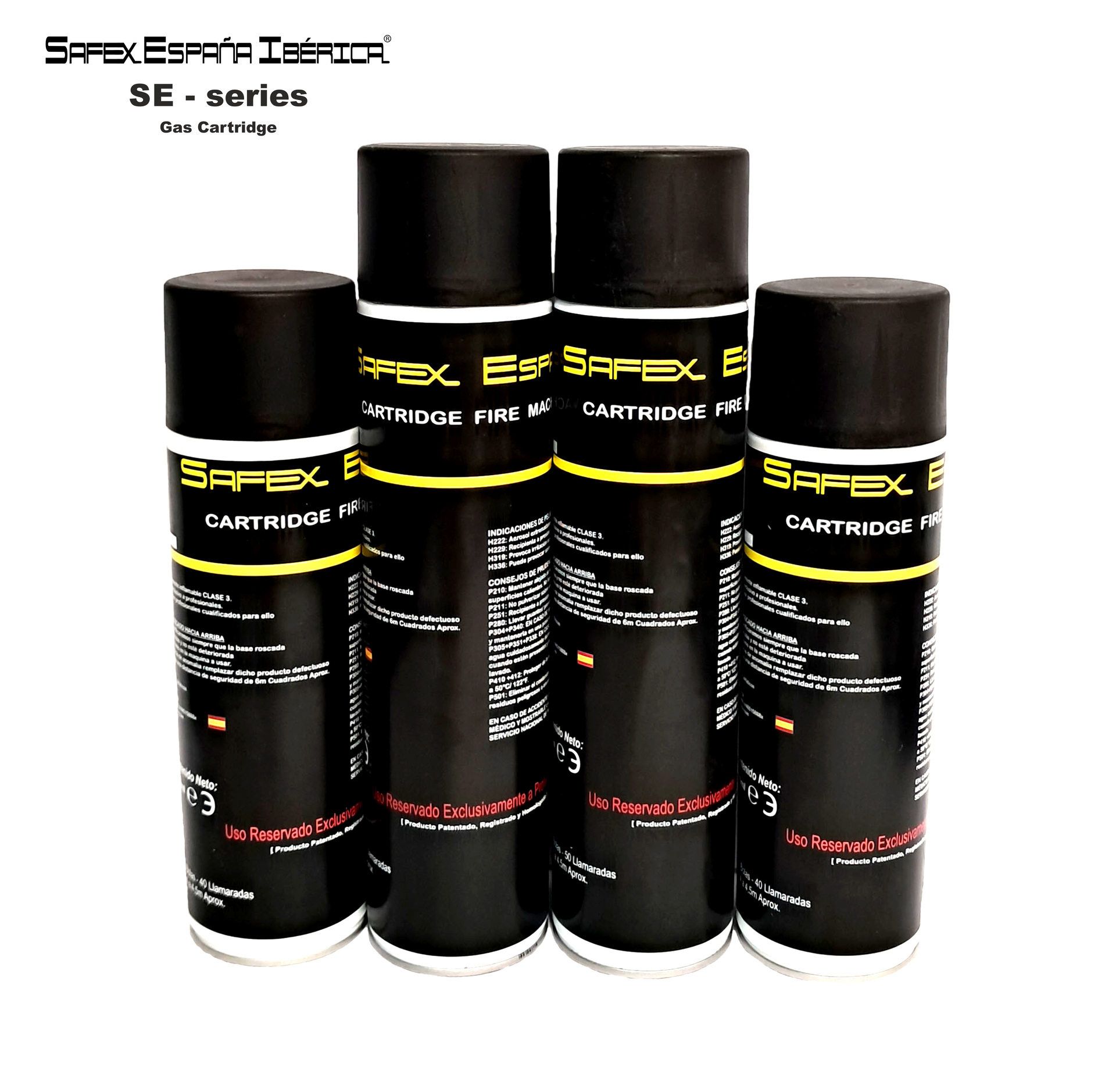Safex Expaña SE-series
Cartuchos de gas líquido para máquinas de fuego real Safex Flame Jett.
