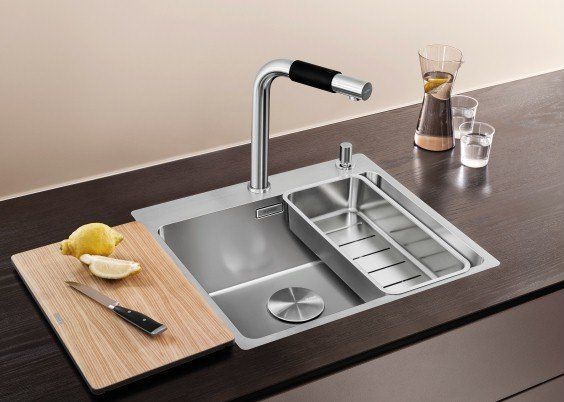 Top cucina con lavello filo top