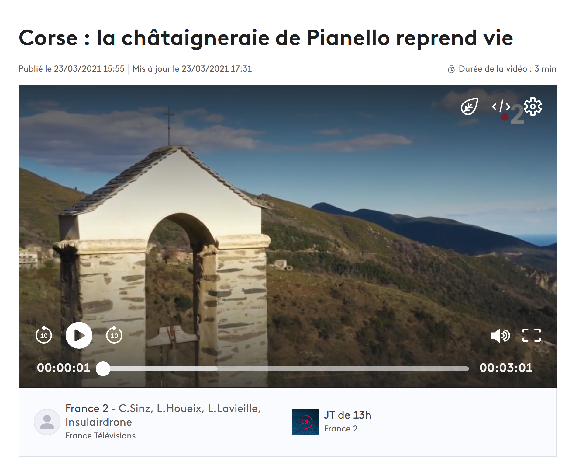 france tv insulairdrone drone corse châtaigneraie pianello