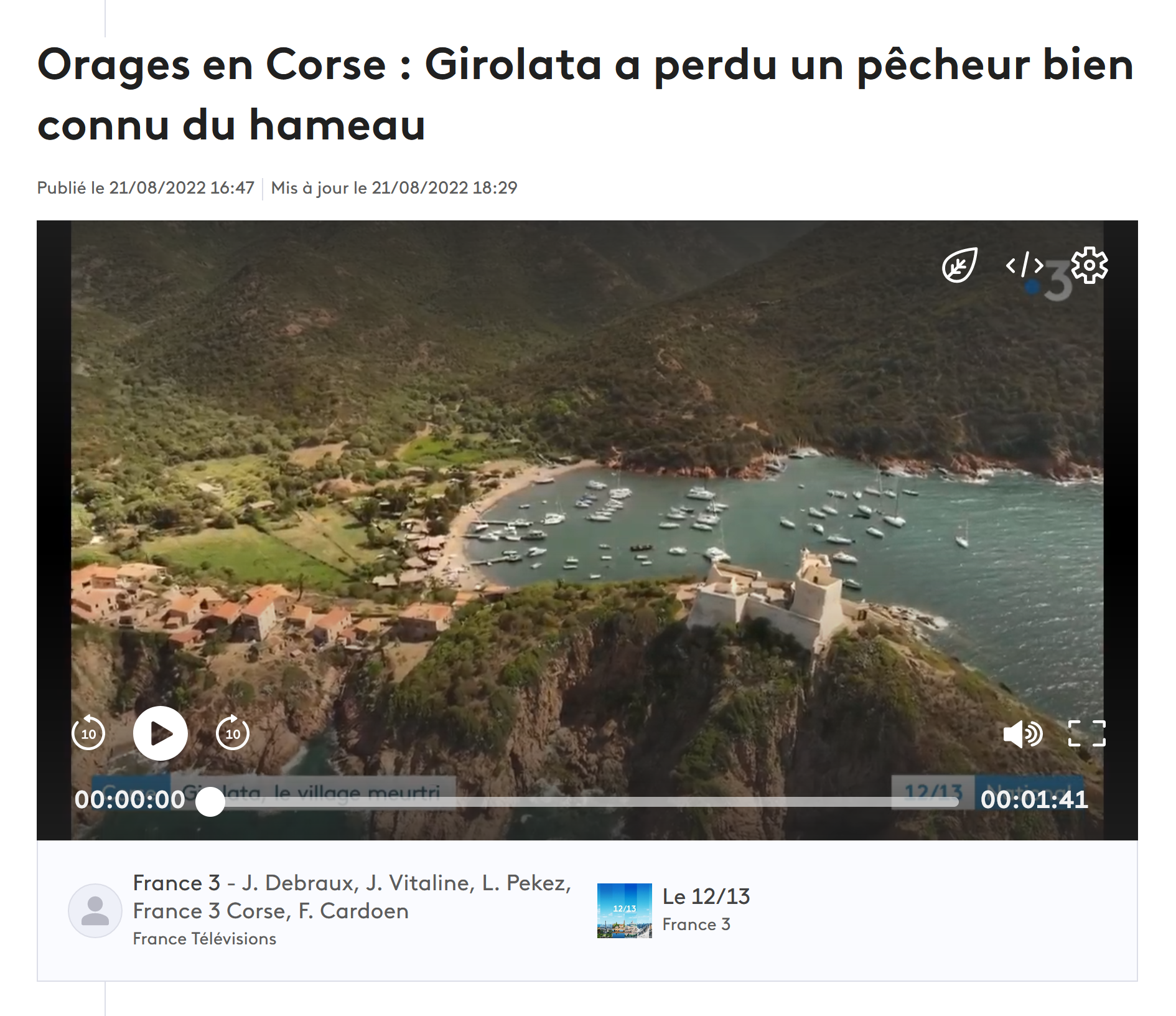 insulairdrone corse drone tempête girolata france tv