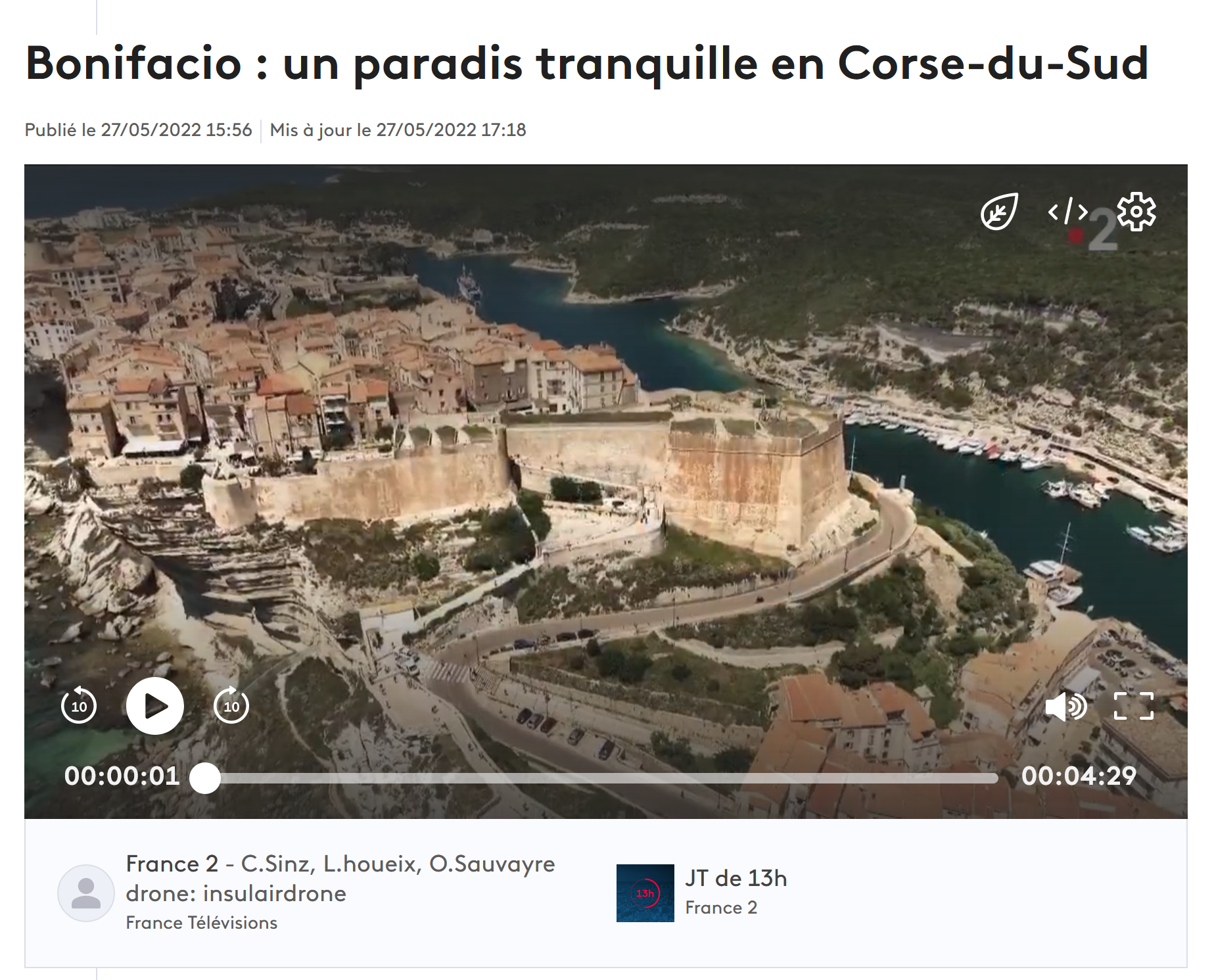 bonifacio insulairdrone corse drone france tv