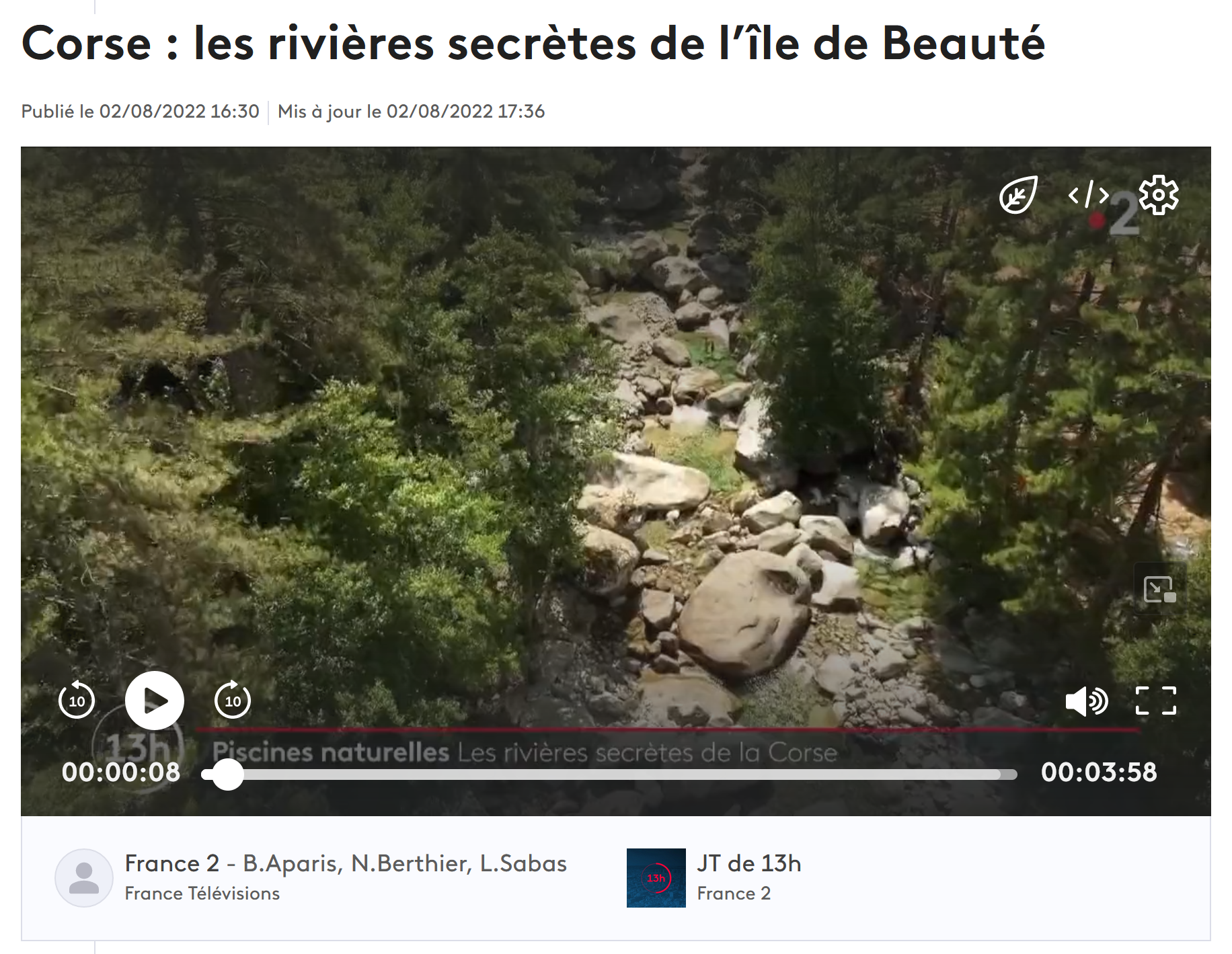 restonica insulairdrone drone corse france tv