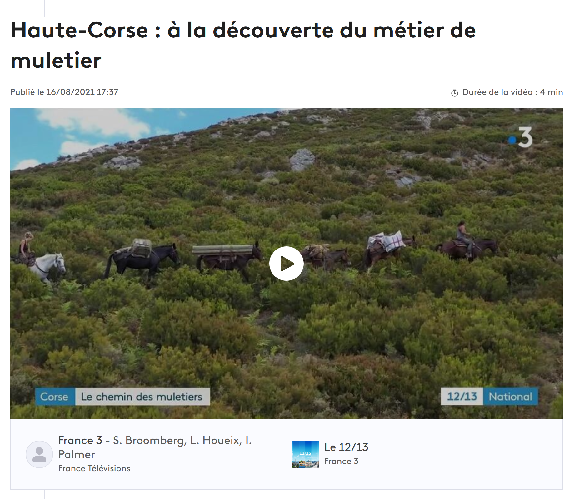 FRANCE TV PRESSE JOURNALISME DRONE INSULAIRDRONE MULETIÈRE