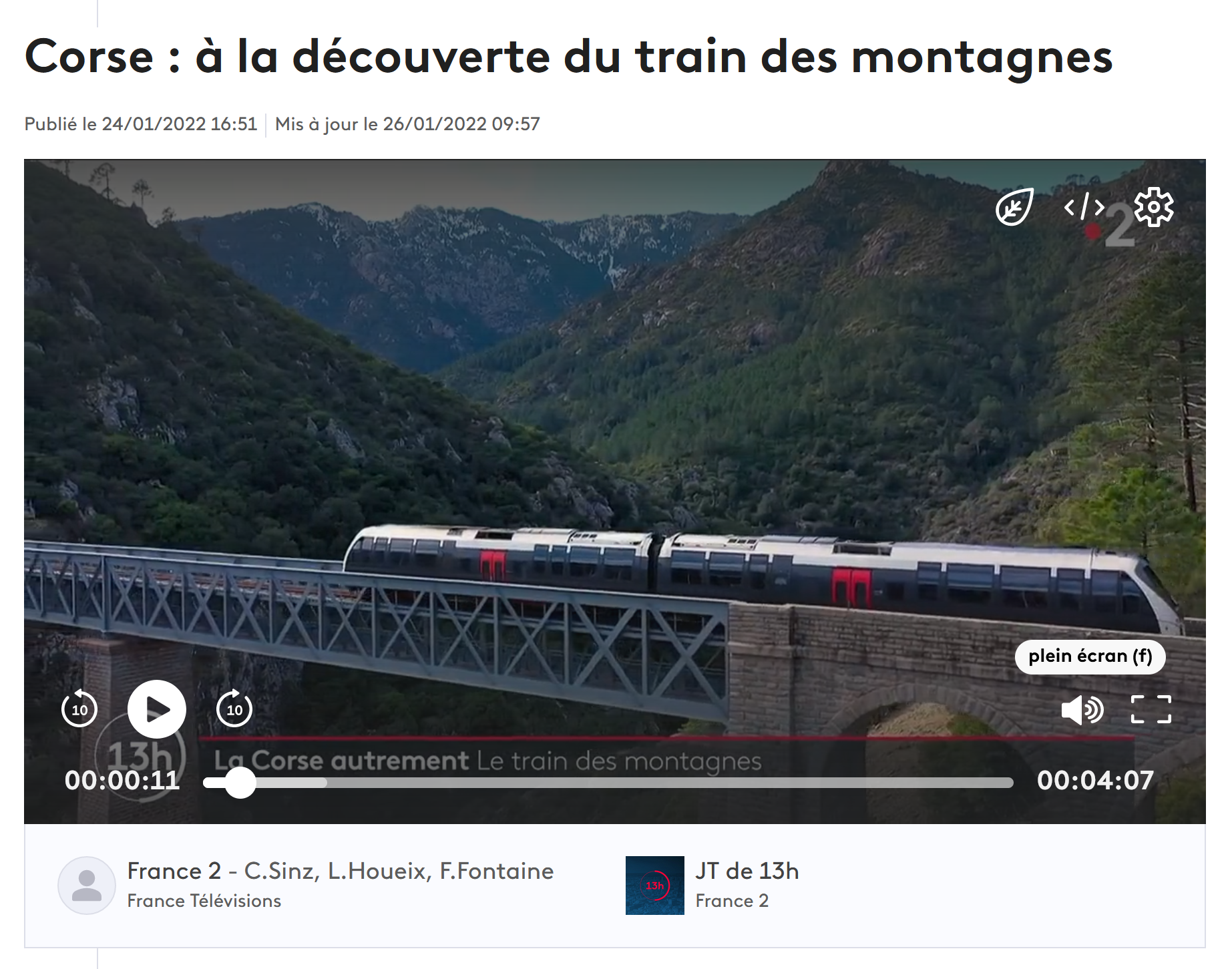 PETIT TRAIN CORSE CORTE VIZZAVONA DRONE INSULAIRDRONE PRESSE JOURNALISME