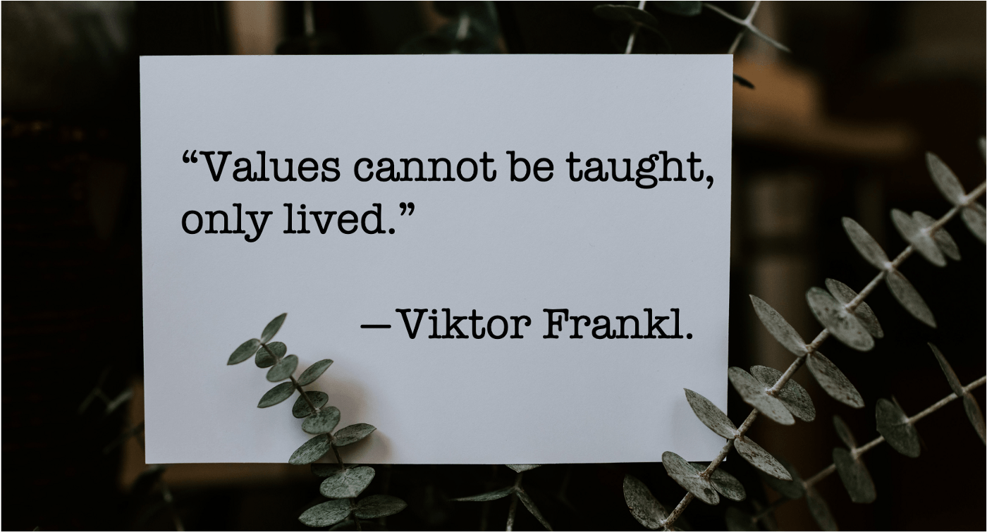 Zitat von Viktor Frankl. Werte identifizieren und leben.