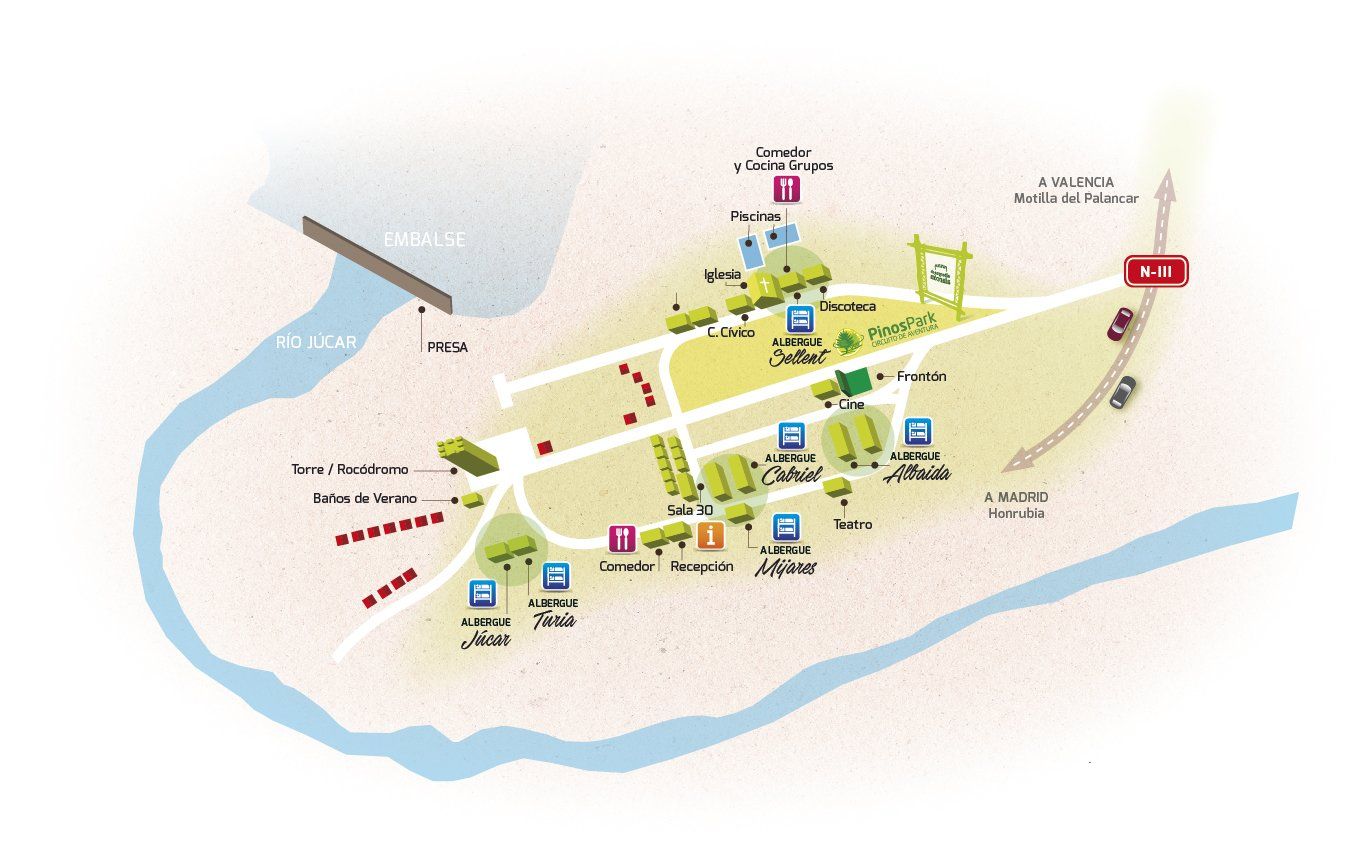 Plano general ubicación de los albergues