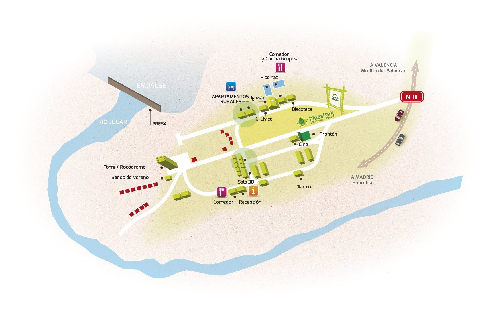 Plano general ubicación apartamentos rurales