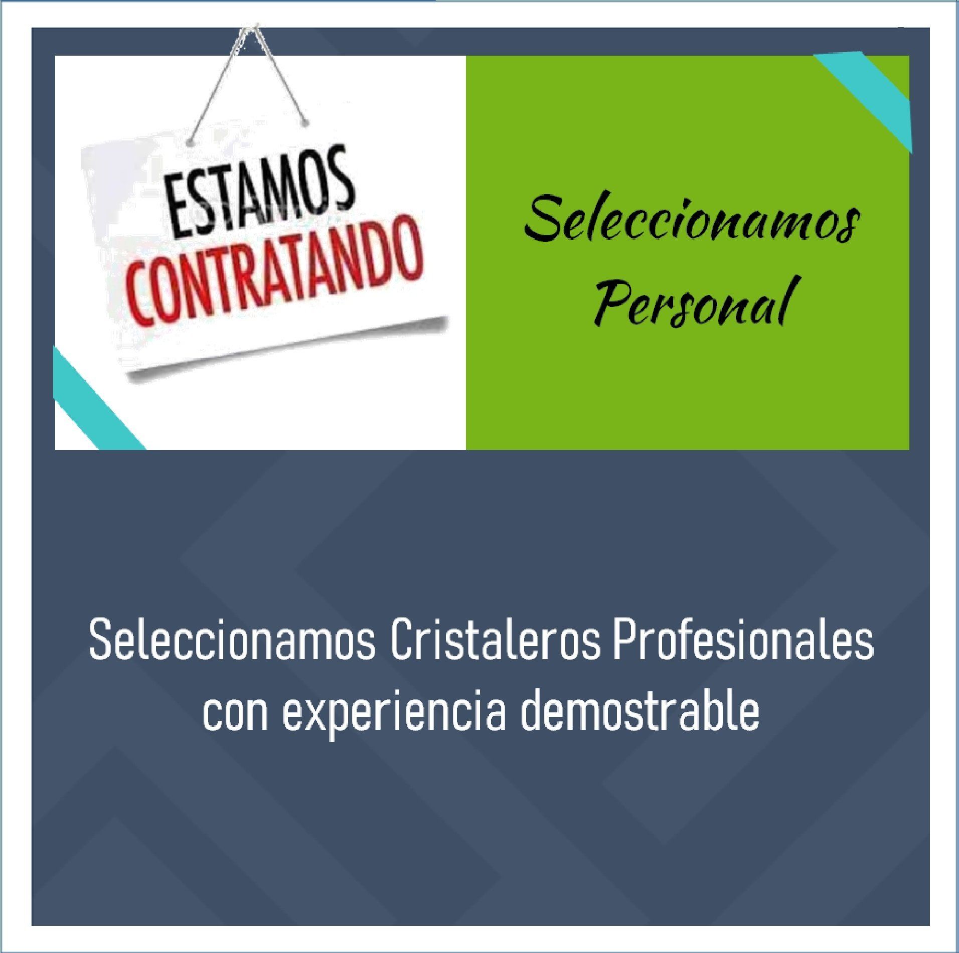 Seleccionamos personal trabajo de limpieza cristalero