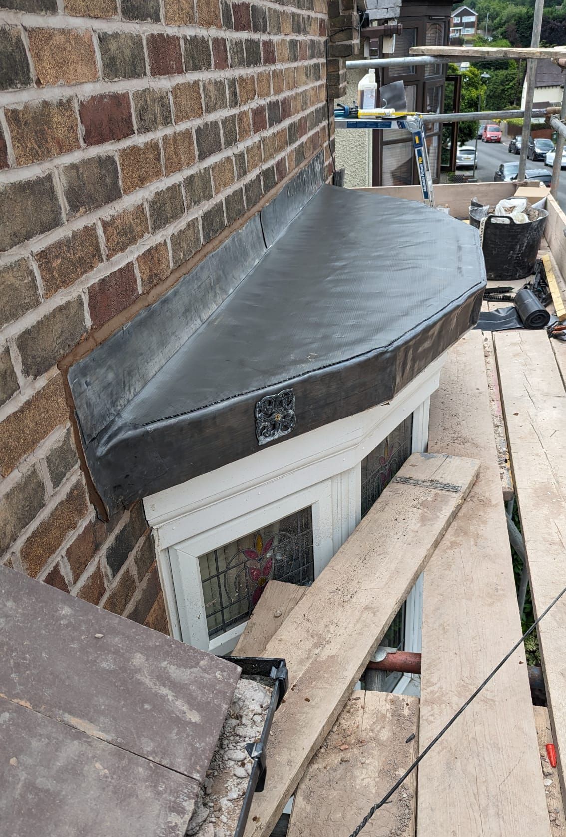 New flat roof, lead flashings, lead repairs