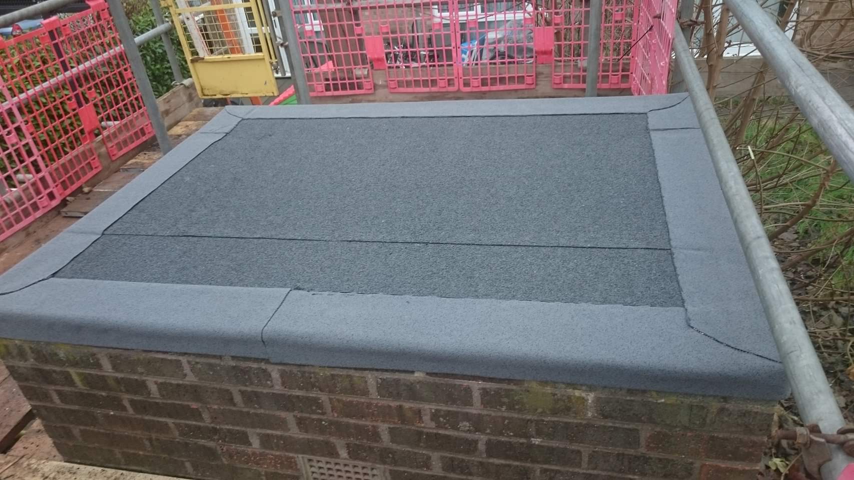 New flat roof covering