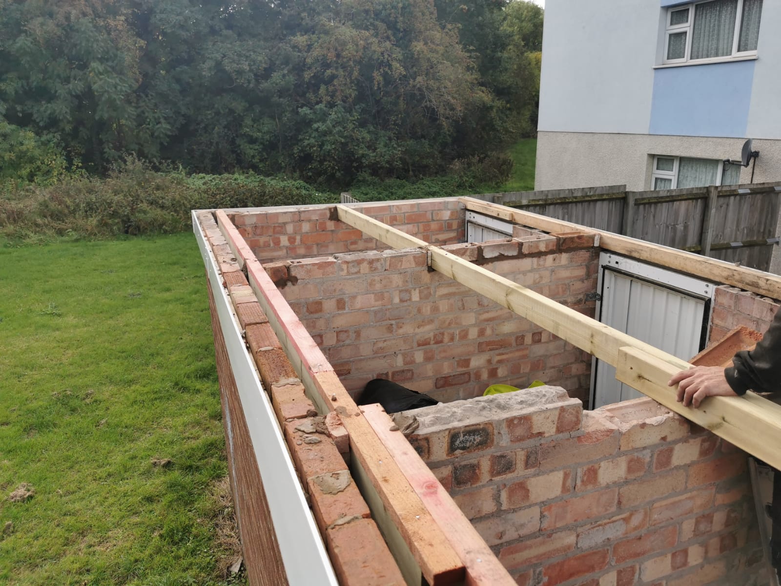 New flat roof timberwork, joists and decking
