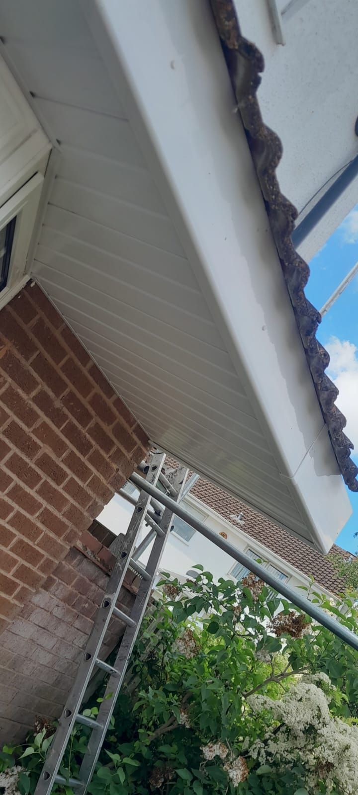 Plastic facia, soffit and guttering