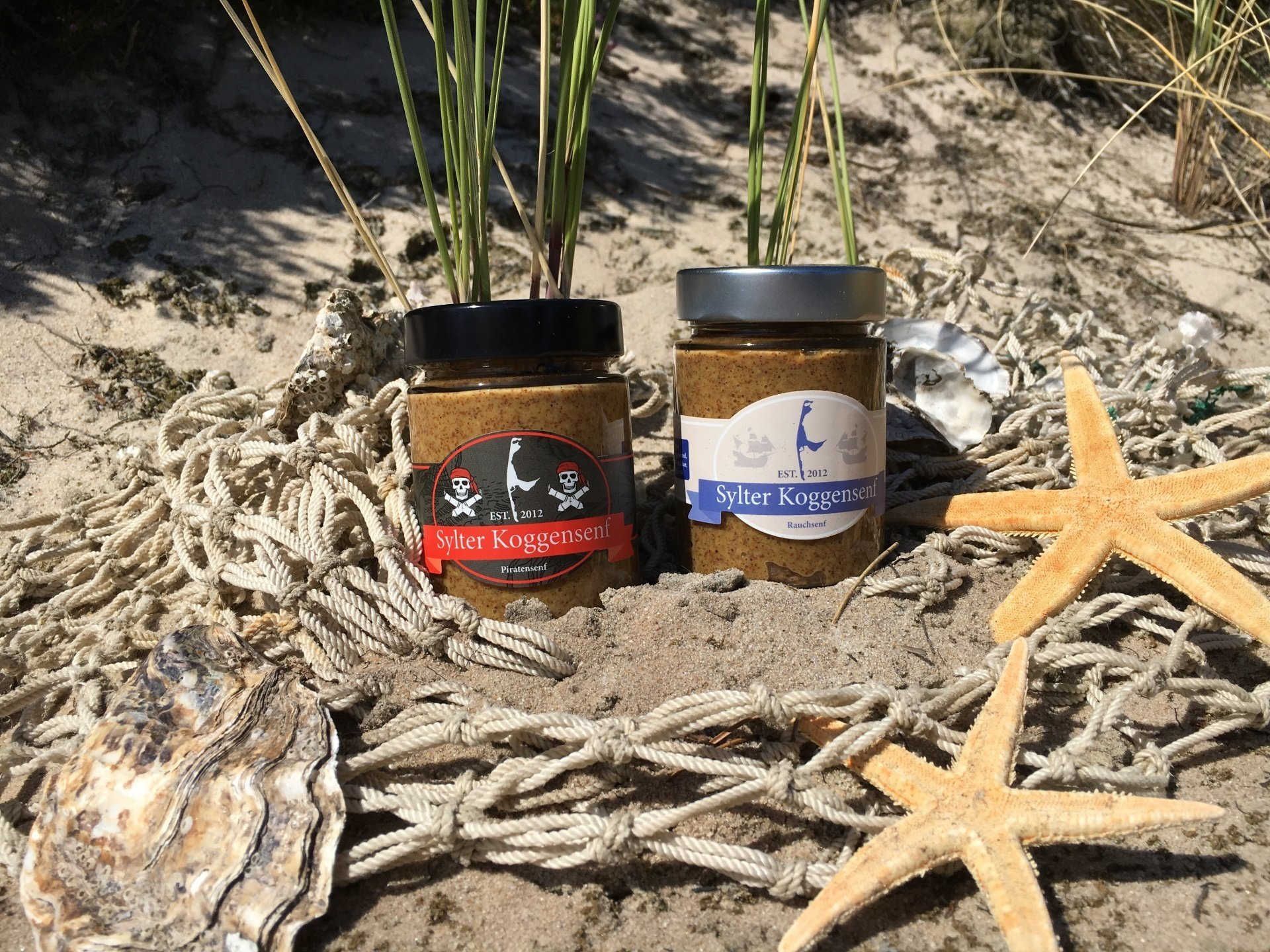 Senfsortiment in den sylter Dünen