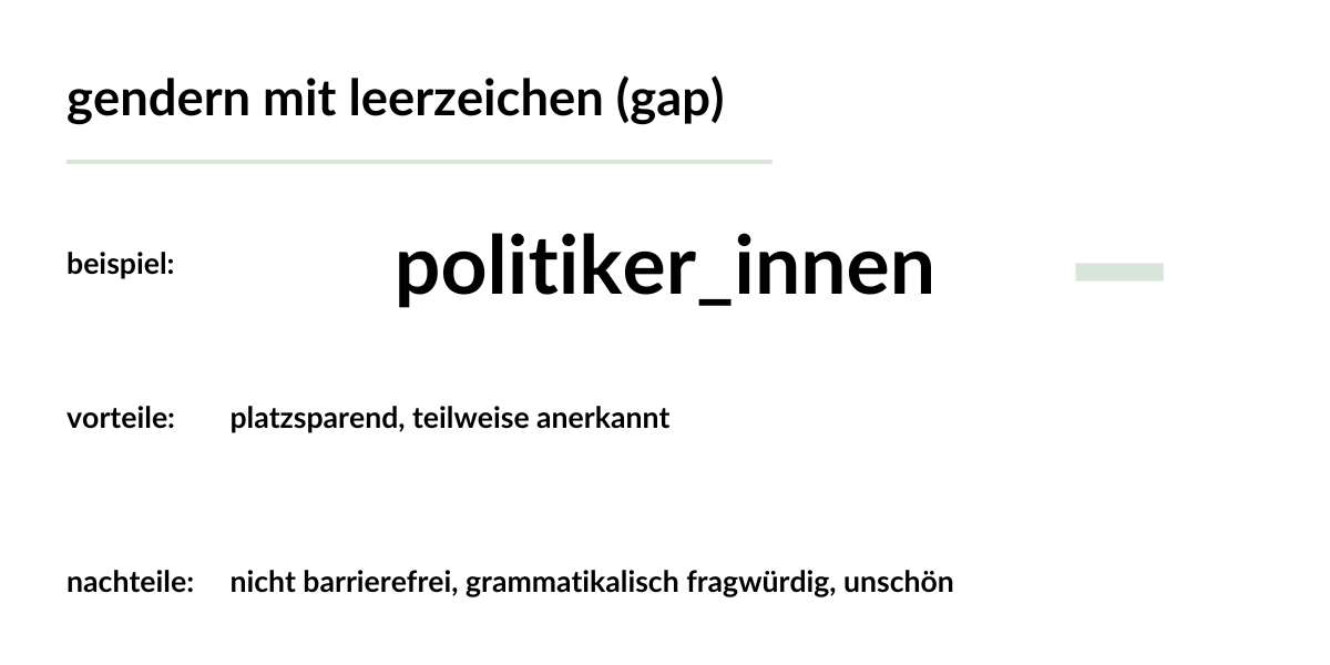 gendern mit leerzeichen gendern mit leerzeichen