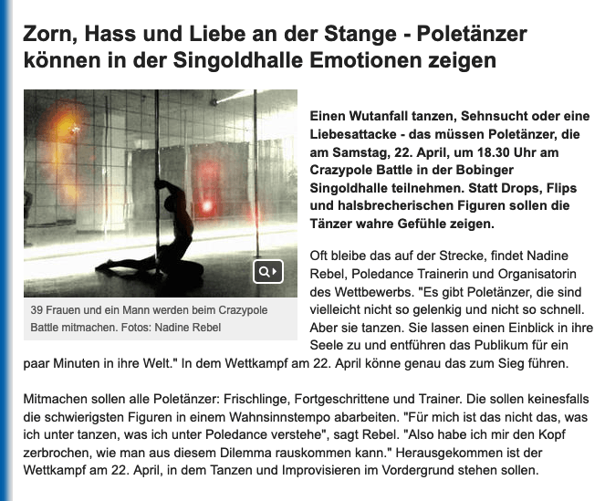 Stadtzeitung über das Battle