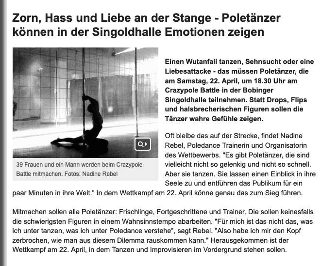 Stadtzeitung über das Battle