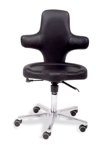 Bürostuhl Echt Leder schwarz