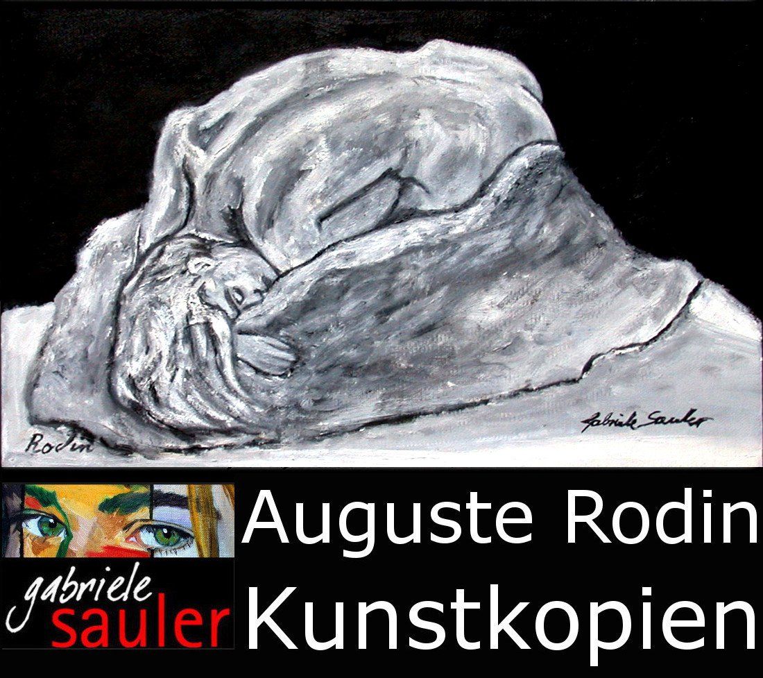 Reproduktion Auguste Rodin Danae Akt in schwarz weiß