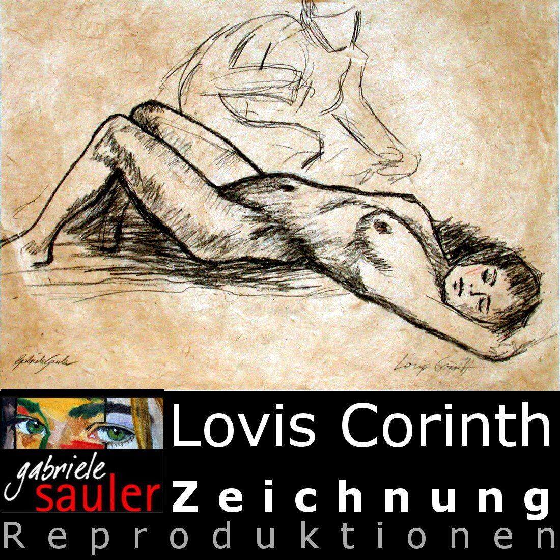 Konrad Kujau Meisterschülerin macht Kunstkopien zeichnen lassen als Repro ein Aktmalerei nach Lovis Corinth Liegender weiblicher Akt gezeichnet abgezeichnet von Gabriele Sauler