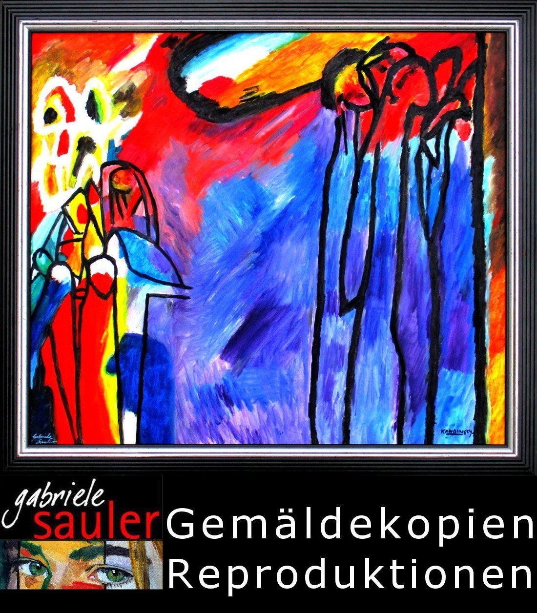 Kopie großer Maler Gemäldekopie Repros Wassily Kandinsky Improvisation 19 Öl auf LW