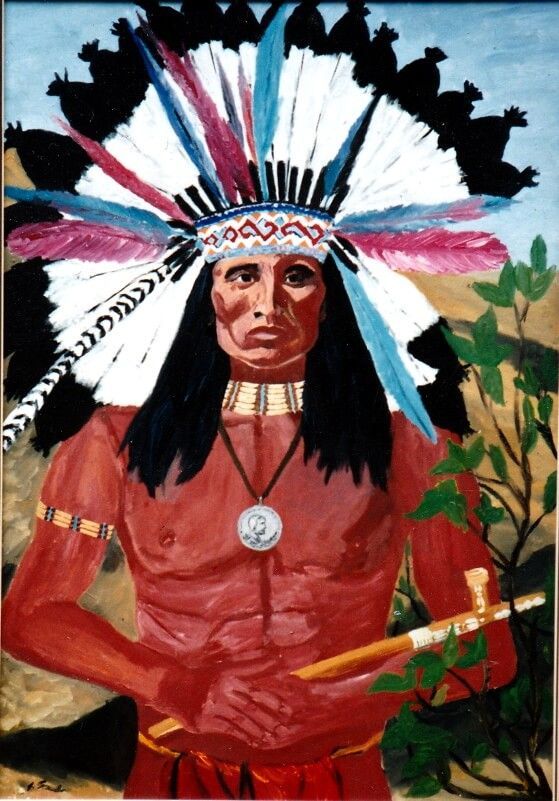 indianer haeuptling gemaelde in orel gemalt 