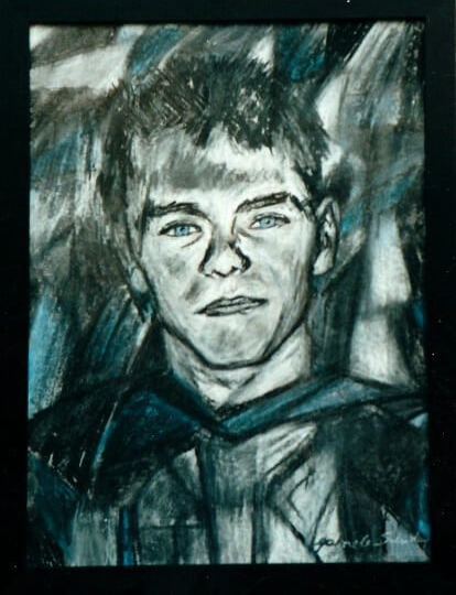 Portrait Junge abstrakt gemalt vom Foto