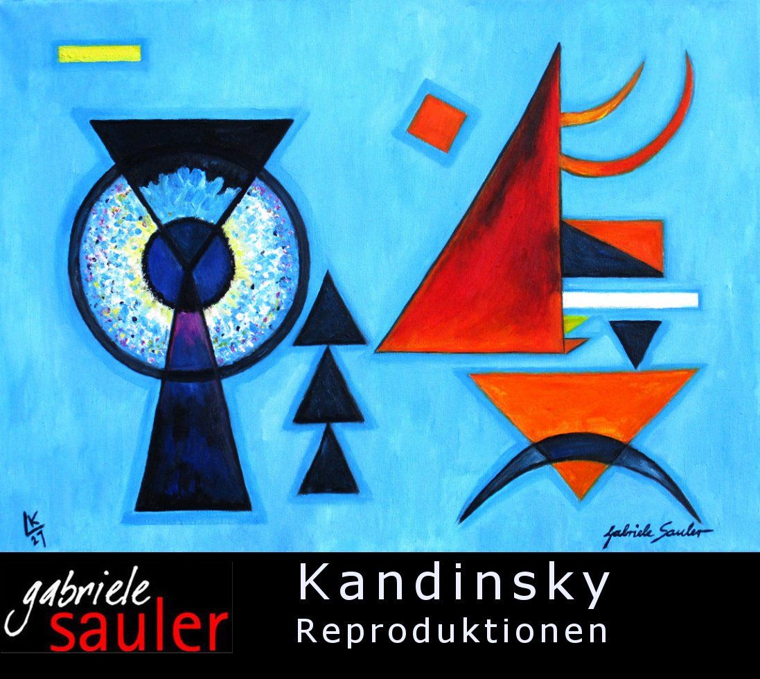 Reproduktion Wassily Kandinsky Weiches Hart Gemälde  kaufen als Auftragsmalerei von der Auftragsmalerin in Stuttgart Baden Württemberg Kopistin Gabriele Sauler 1927  Öl auf LW