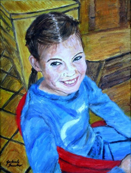Kindergesicht malen lassen von Portraitmalerin