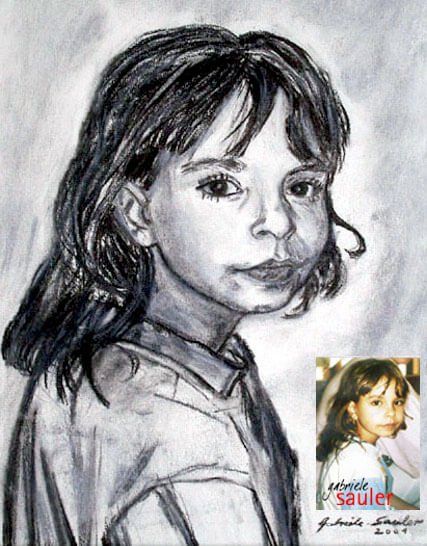 Kinderportrait sein Kind malen lassen nach Foto als Auftagsmalerei