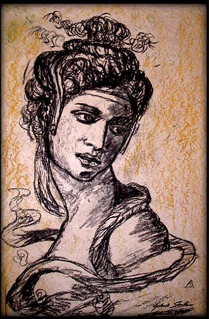 nachgezeichnet vom original eine altmeister zeichnung nach leonardo da vinci portrait von kleopata